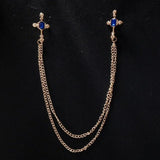 Rhinestone Cross Brooch Cardigan Shirt Collar Pins Brooches Broche Mymaebell.com 2