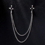 Rhinestone Cross Brooch Cardigan Shirt Collar Pins Brooches Broche Mymaebell.com 1