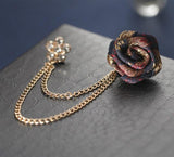 Rose Brooches Tassel Chain Men Suit Collar Brooch Broche Broche Mymaebell.com 1