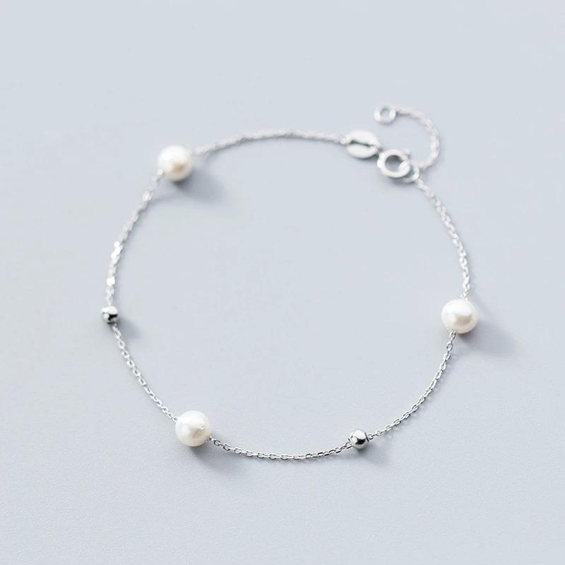 Temperament Beads Synthetic Pearl Bracelet Beads Mymaebell.com Silver