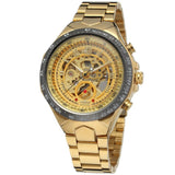 WINNER men's personality fashion gold watch all steel hollow automatic mechanical watch watch Mymaebell.com Golden