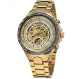 WINNER men's personality fashion gold watch all steel hollow automatic mechanical watch watch Mymaebell.com White Golden
