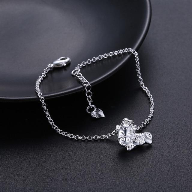 11 style silver Color Charm Bracelets For Women Heart Horse Charm Design Bracelets Korea Jewelry femme New Mymaebell.com 11 
