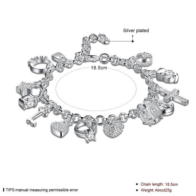 11 style silver Color Charm Bracelets For Women Heart Horse Charm Design Bracelets Korea Jewelry femme New Mymaebell.com 6 
