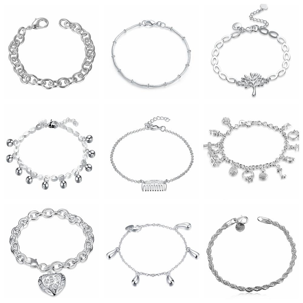 11 style silver Color Charm Bracelets For Women Heart Horse Charm Design Bracelets Korea Jewelry femme New Mymaebell.com 