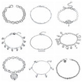 11 style silver Color Charm Bracelets For Women Heart Horse Charm Design Bracelets Korea  Jewelry femme New