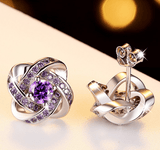 Crystal flower earrings jewelry Earring Mymaebell.com 