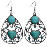 Ethnic earrings plus heart-shaped Earrings