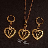 Alphabet A-Z Gold Color Heart Letters Pendant Necklace Initial for Women Girls English Letter Jewelry necklace Mymaebell.com Choose Letter V 60cm Thin Chain 