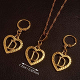 Alphabet A-Z Gold Color Heart Letters Pendant Necklace Initial for Women Girls English Letter Jewelry necklace Mymaebell.com Choose Letter D 60cm Thin Chain 