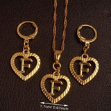 Alphabet A-Z Gold Color Heart Letters Pendant Necklace Initial for Women Girls English Letter Jewelry necklace Mymaebell.com Choose Letter F 60cm Thin Chain 