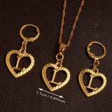 Alphabet A-Z Gold Color Heart Letters Pendant Necklace Initial for Women Girls English Letter Jewelry necklace Mymaebell.com Choose Letter L 60cm Thin Chain 