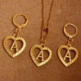 Alphabet A-Z Gold Color Heart Letters Pendant Necklace Initial for Women Girls English Letter Jewelry necklace Mymaebell.com 