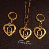 Alphabet A-Z Gold Color Heart Letters Pendant Necklace Initial for Women Girls English Letter Jewelry necklace Mymaebell.com Choose Letter Q 60cm Thin Chain 