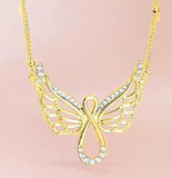 Angel Wing Diamond Angel Wing Lady Necklace necklace Mymaebell.com Gold 