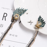 Angle Wings Brooches Pins Blue Paint Alloy Metal Tassel Broche Mymaebell.com 