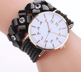 Arabic Crystal Diamond Watch Bracelet watch Mymaebell.com Black 