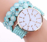 Arabic Crystal Diamond Watch Bracelet watch Mymaebell.com Sky blue 