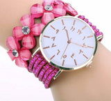 Arabic Crystal Diamond Watch Bracelet watch Mymaebell.com Rose red 