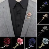 Breastpin Pin Golden Jewelry Rose Flower Banquet Stick Corsage Collar Pins
