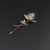 Breastpin Pin Golden Jewelry Rose Flower Banquet Stick Corsage Collar Pins Broche Mymaebell.com 6 