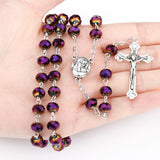 Catholic Rosary Necklace necklace Mymaebell.com Purple 