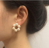 Cotton Beads Pearl Earrings