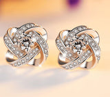 Crystal flower earrings jewelry Earring Mymaebell.com White 