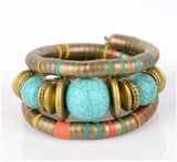 Exotic ethnic style snake-shaped bracelet Beads Mymaebell.com Blue 