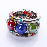 Exotic ethnic style snake-shaped bracelet Beads Mymaebell.com Navy 