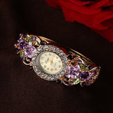 Fashion diamond flower lady watch Mymaebell.com Purple 