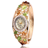 Flower diamond bracelet watch ladies bracelet watch watch Mymaebell.com Brown 