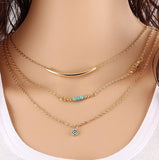 Gold Color Necklaces necklace Mymaebell.com 3 turquoise 