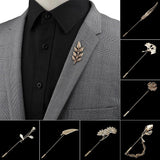 Gold/Black Leaf Pin Broche Mymaebell.com 