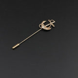 Golden Anchor Flower Brooch Breastpin Pin Men's Broche Mymaebell.com 3 