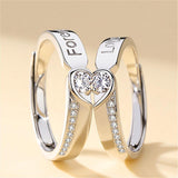 Heart Silver Couple's Love ring Broche Mymaebell.com 