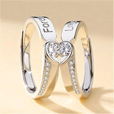 Heart Silver Couple's Love ring Broche Mymaebell.com 