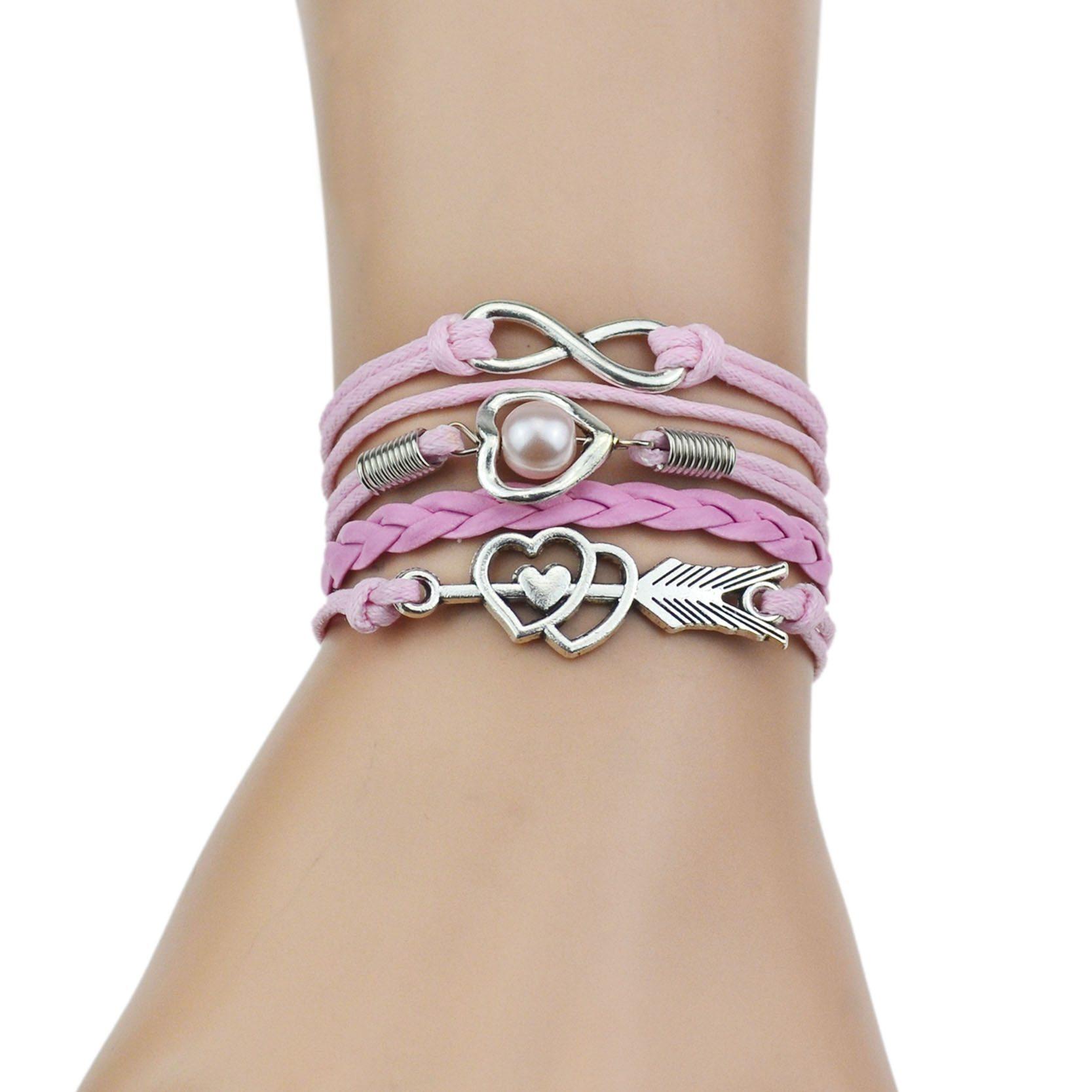 Infinity Silver Color Heart Charm Mymaebell.com 
