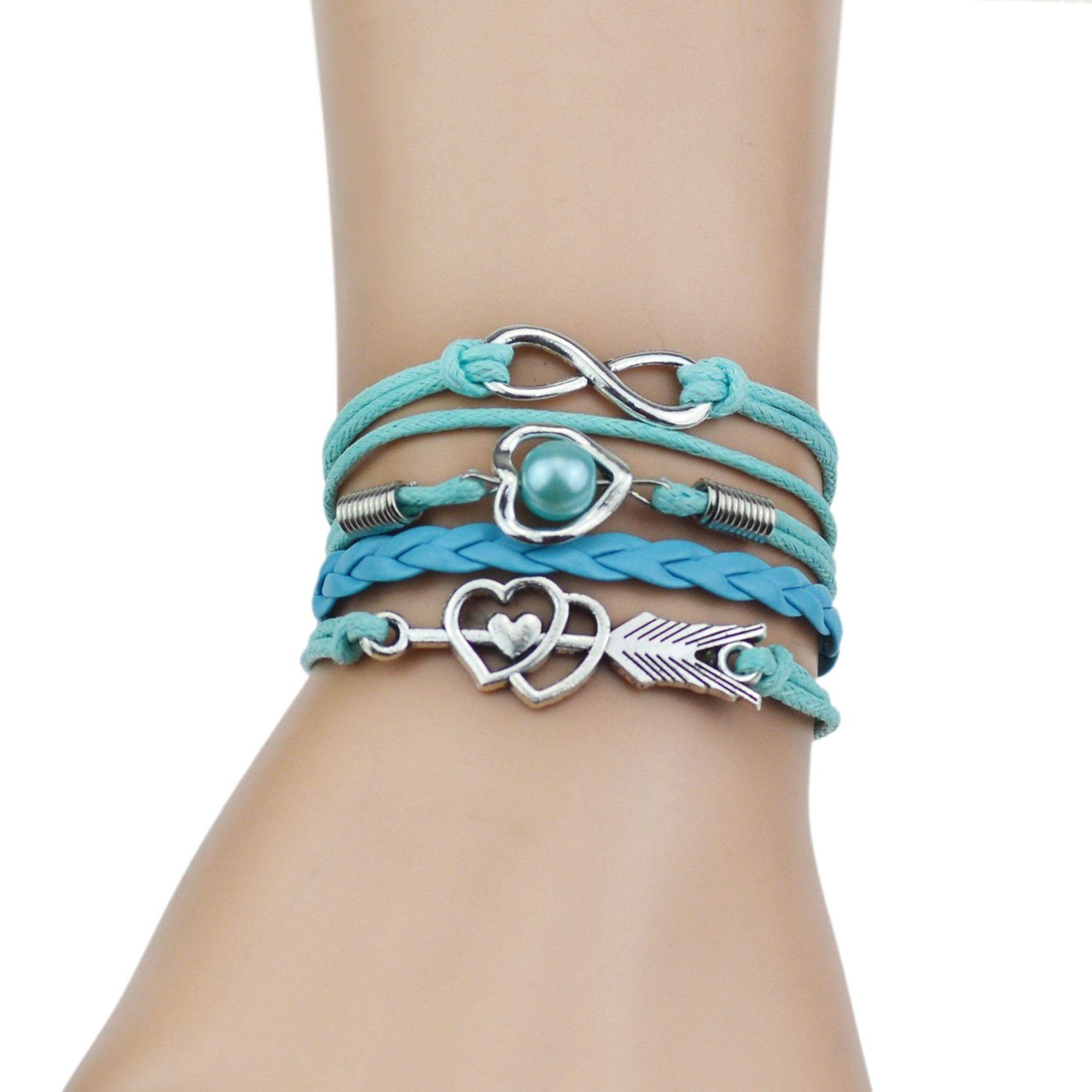 Infinity Silver Color Heart Charm Mymaebell.com 