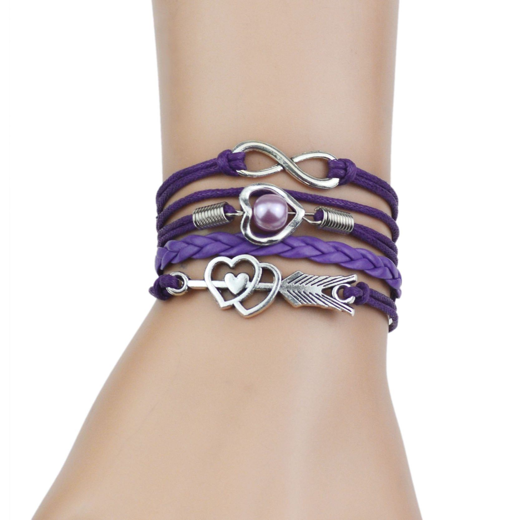 Infinity Silver Color Heart Charm Mymaebell.com 