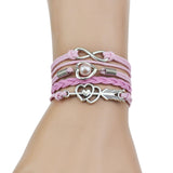 Infinity Silver Color Heart Charm Mymaebell.com 