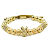 Men Bracelet jewelry Crown Charm Studded Zircon Macrame beads Bracelets bracelet Mymaebell.com Crown 