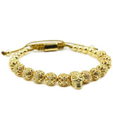 Men Bracelet jewelry Crown Charm Studded Zircon Macrame beads Bracelets bracelet Mymaebell.com Skull 