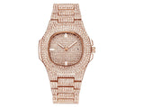 Mens Watches Luxury Brand Fashion Diamond Date Quartz Watch watch Mymaebell.com Rose gold 