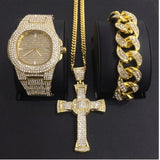 Mens Watches Luxury Brand Fashion Diamond Date Quartz Watch watch Mymaebell.com Gold set2 