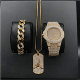 Mens Watches Luxury Brand Fashion Diamond Date Quartz Watch watch Mymaebell.com Set 