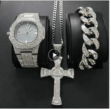 Mens Watches Luxury Brand Fashion Diamond Date Quartz Watch watch Mymaebell.com Sliver set2 