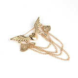 Metal Heart Wings Gold Brooches Vintage Tassel Multi-layer Chain Broche Mymaebell.com Gold-color 