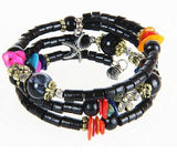 National vintage wooden bracelet of buddhist beads Beads Mymaebell.com black 