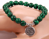 Natural Malachite Beaded Bracelet bracelet Mymaebell.com 